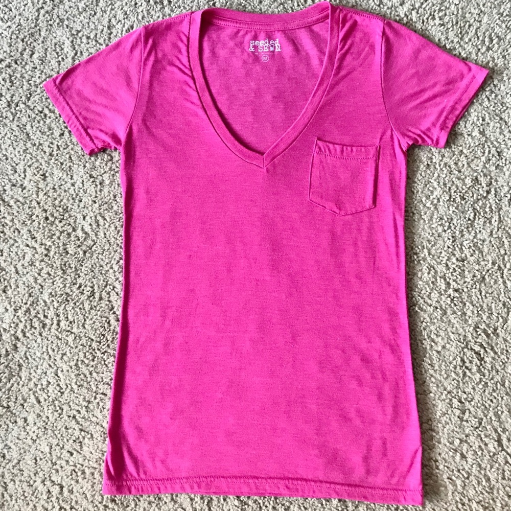 Pink V-Neck Tee